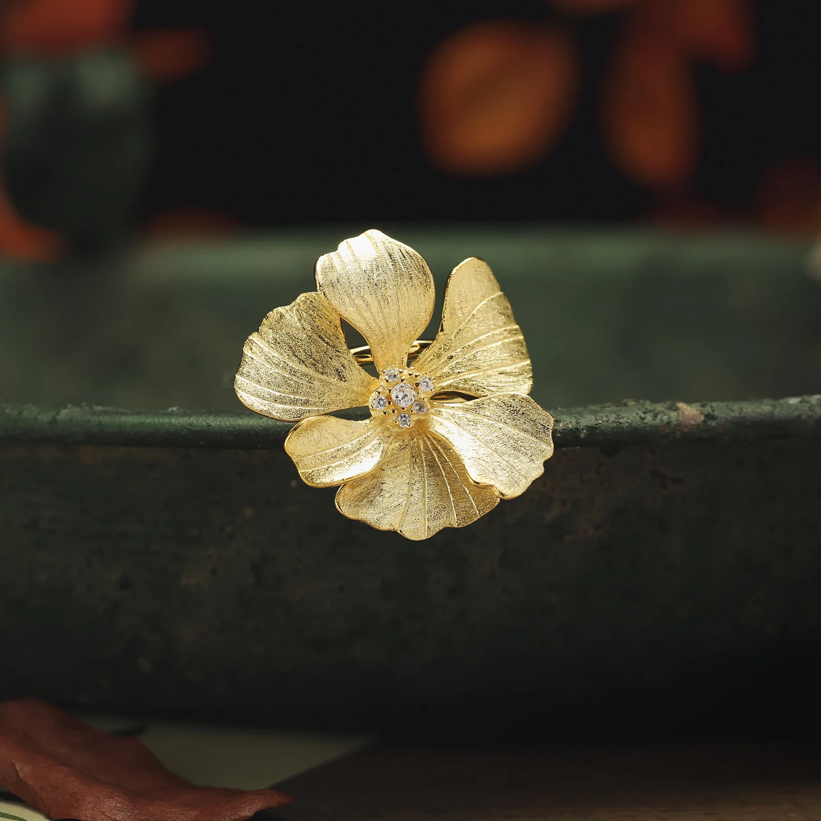 Elegant Blossom Adjustable Ring
