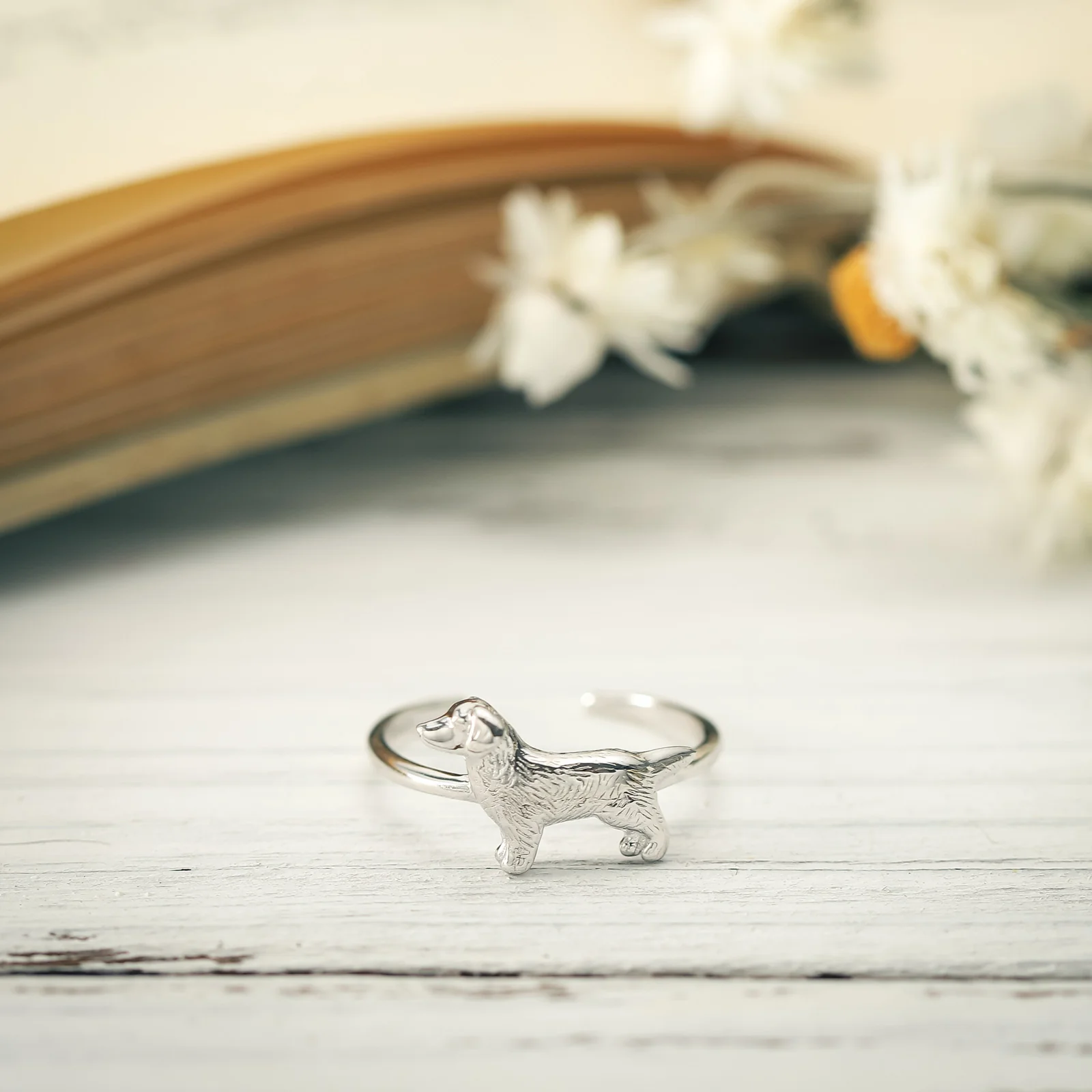 Charming Dog Design Adjustable Ring
